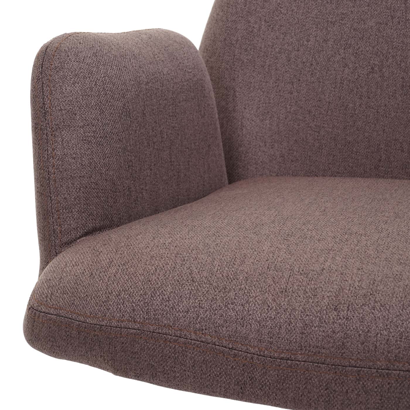 Cosmo Casa - Eetkamerstoel - Relaxfauteuil Draaibaar - Stof en Staal - Bruin