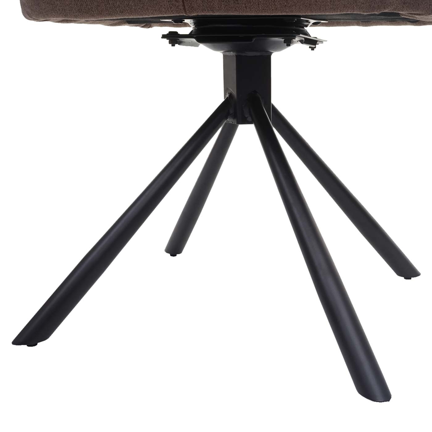 Cosmo Casa - Eetkamerstoel - Relaxfauteuil Draaibaar - Stof en Staal - Bruin