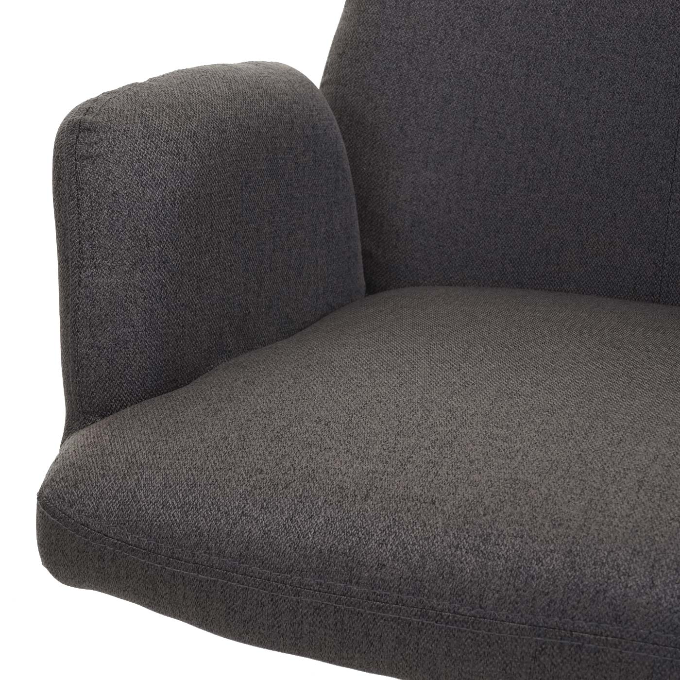 Cosmo Casa - Eetkamerstoel - Relaxfauteuil Draaibaar - Stof en Staal - Grijsbruin