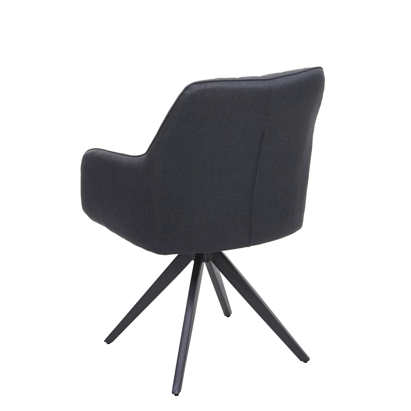 Cosmo Casa - Eetkamerstoel - Met armleuningen - Staal - Donkergrijs - Retro design