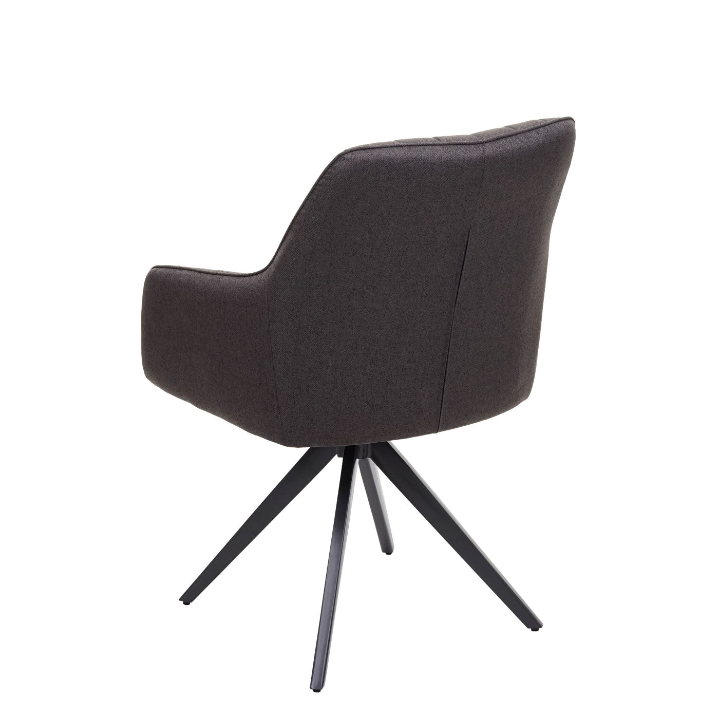 Cosmo Casa - Eetkamerstoel - Met armleuningen - Staal - Grijsbruin - Retro design