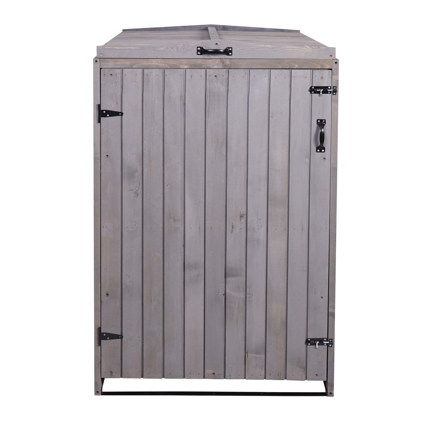 Cosmo Casa - Afvalbakdeksel XL - Voor 1-2 bakken - MVG hout - Antracietgrijs - 126x80x98cm