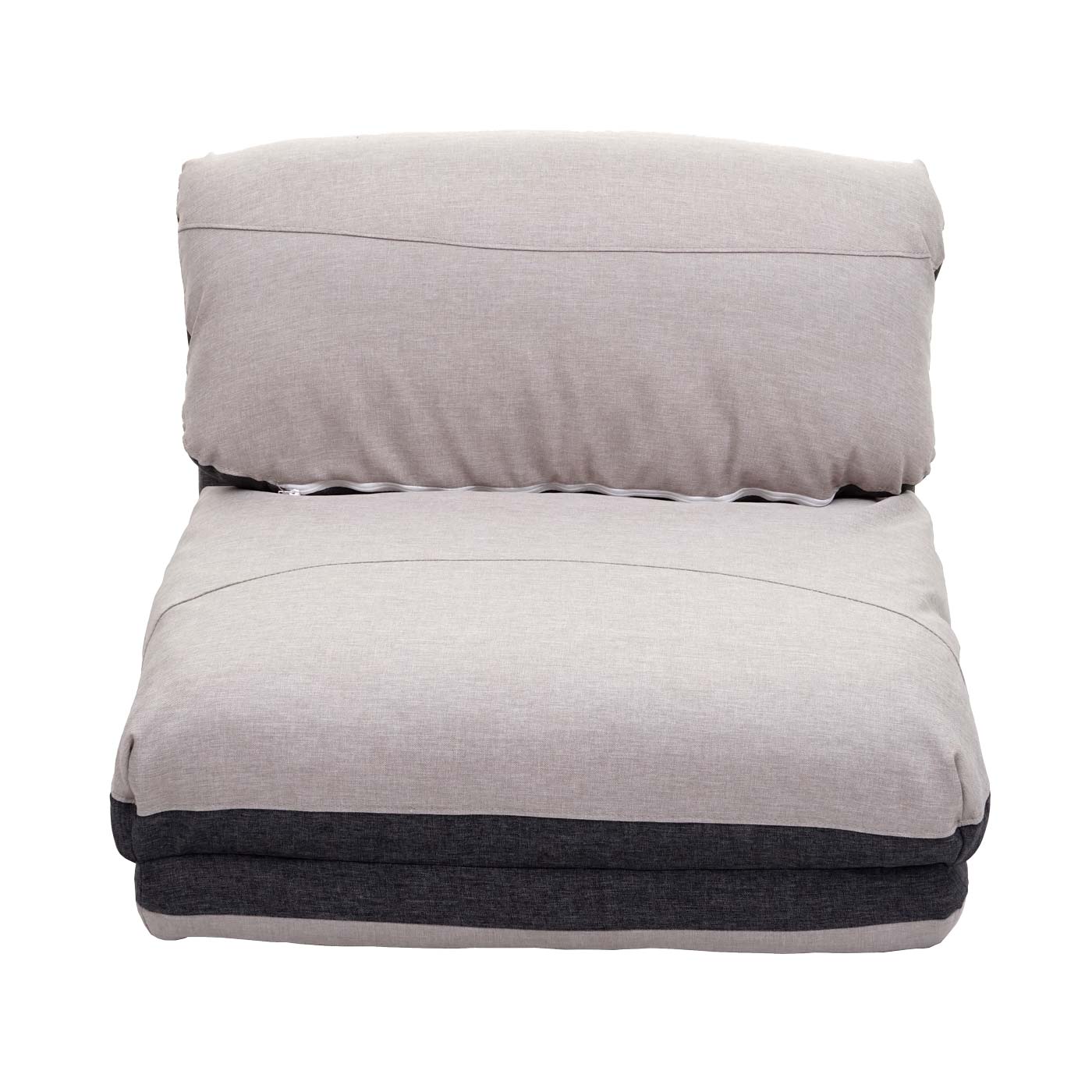 Cosmo Casa - Slaapfauteuil - Opklapbaar design - Stof/textiel - Donkergrijs-lichtgrijs