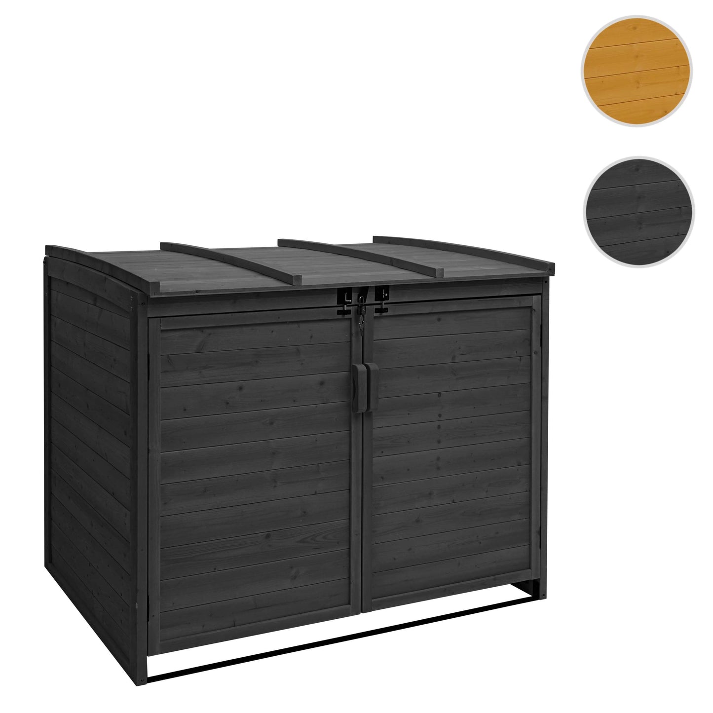 Cosmo Casa - Afvalbakdeksel - Voor 2-/4-bak systeem - Hout - Antraciet - 120x137x104cm