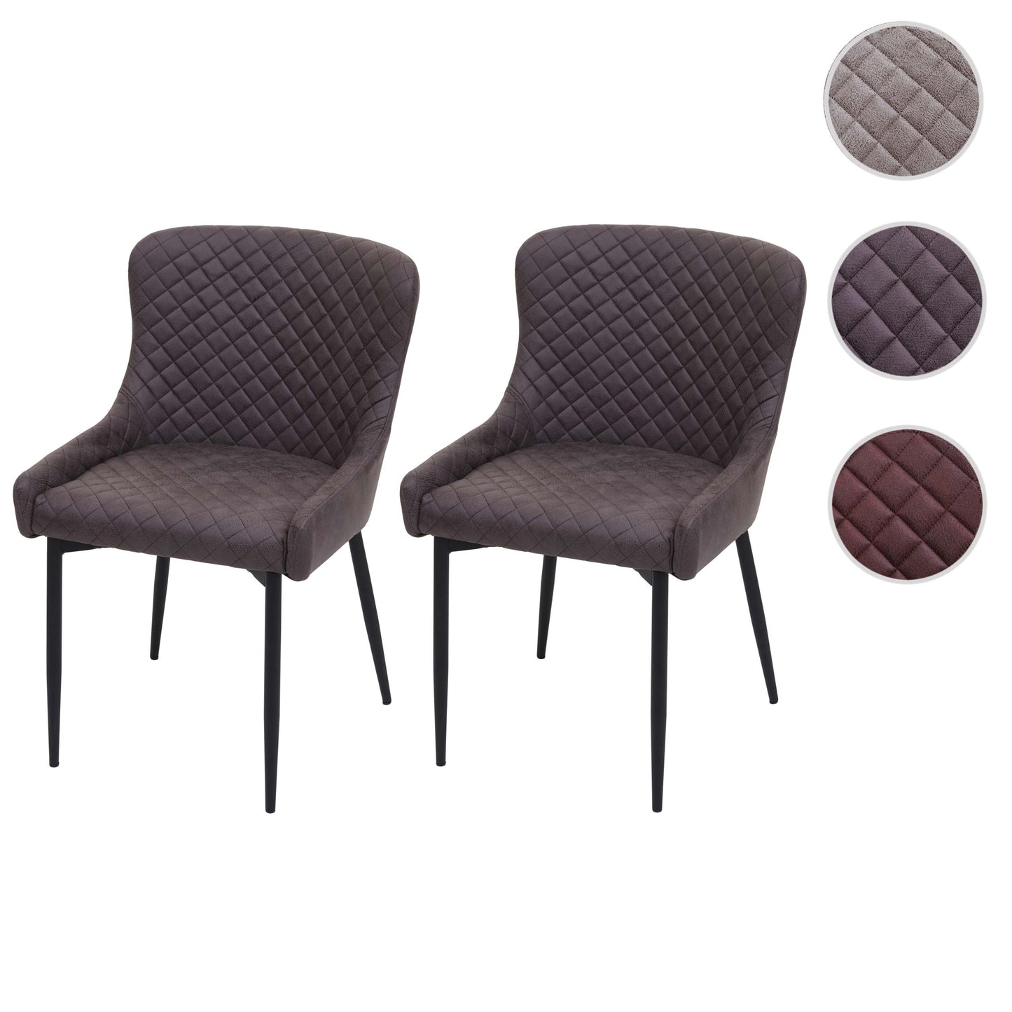 Cosmo Casa - Eetkamerstoelen set van 2 - Vintage stijl - Metaal - Donkergrijs