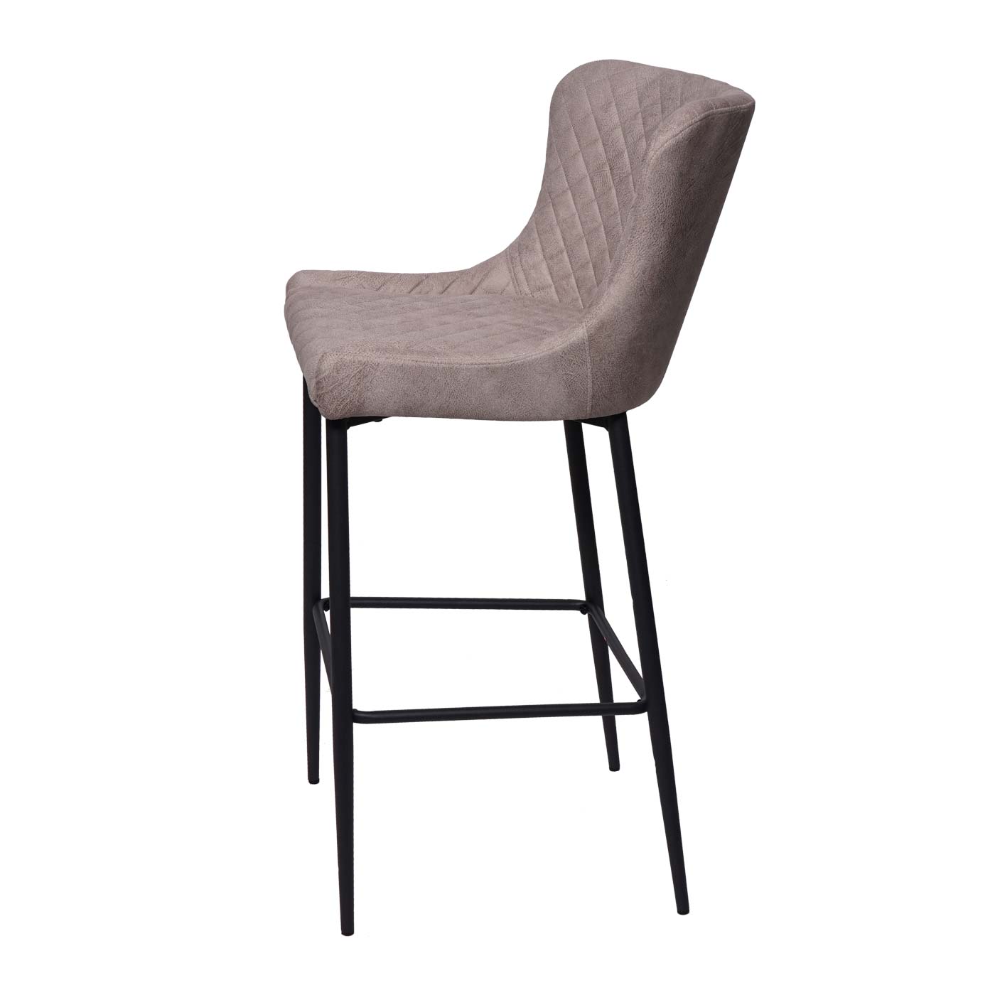 Cosmo Casa - Set van 2 Barkrukken - Voetenbank - Textiel - Grijs