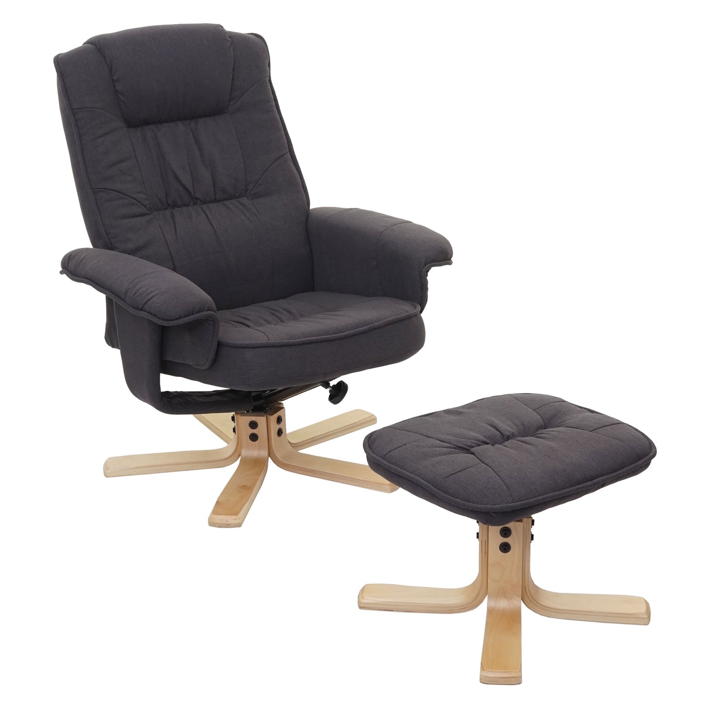 Cosmo Casa - Relaxfauteuil - TV-Stoel met Voetenbank - Stof - Donkergrijs