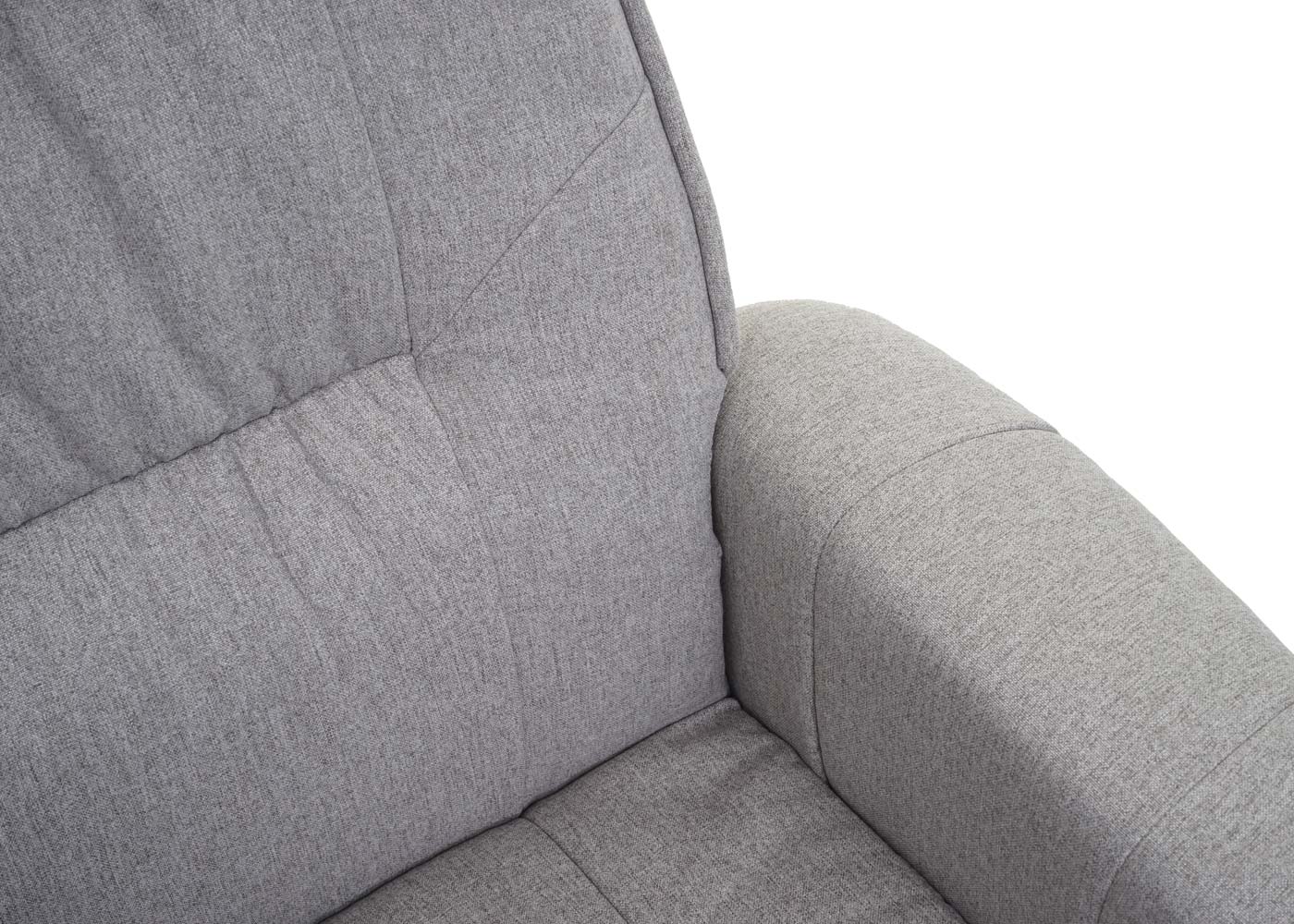 Cosmo Casa - Relaxfauteuil - TV-Stoel met Voetenbank - Stof - Lichtgrijs