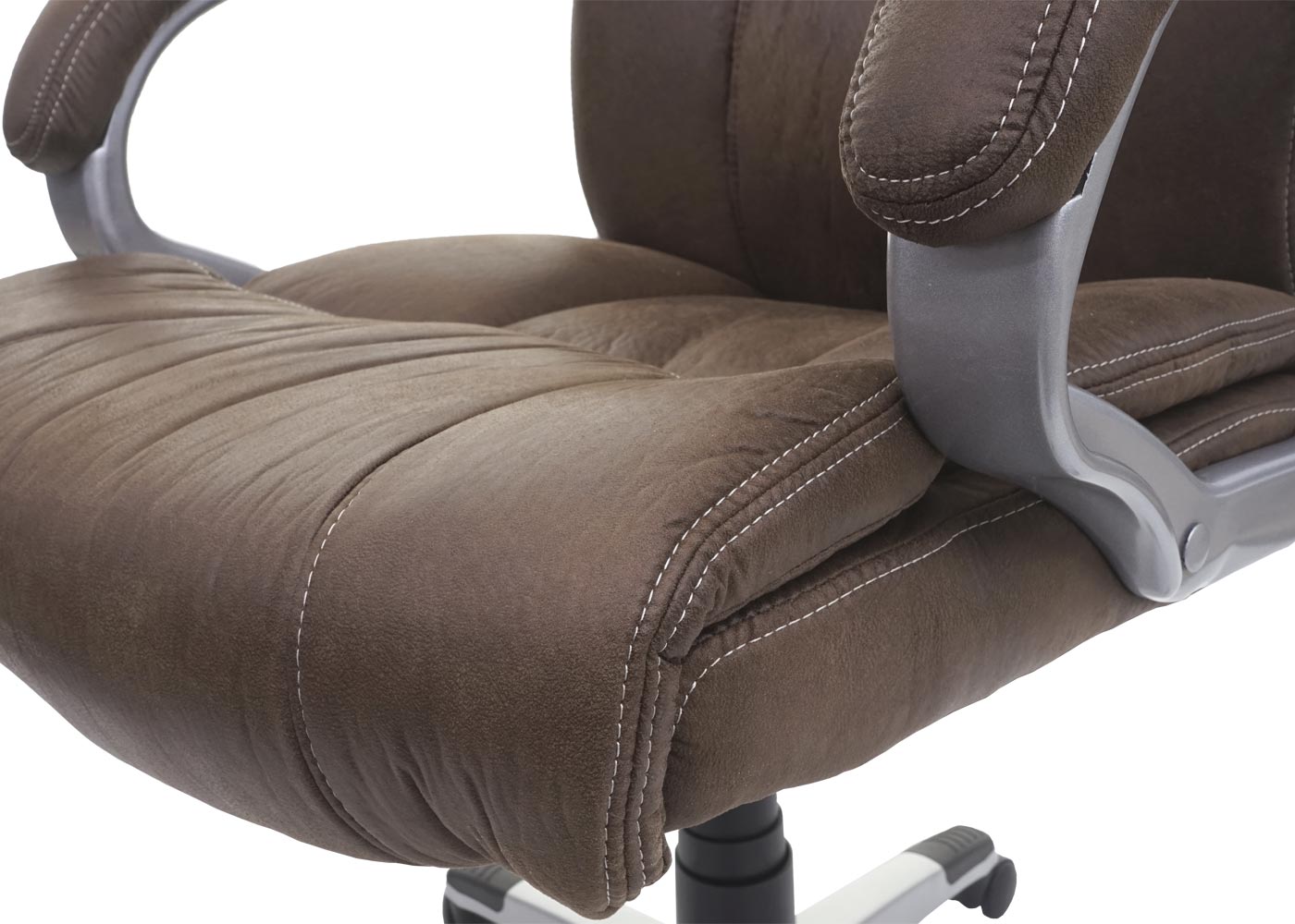 Cosmo Casa - Bureaustoel - Directiestoel - Bureaustoel - Stoftextiel - FSC-gecertificeerd - Bruine Suèdelook