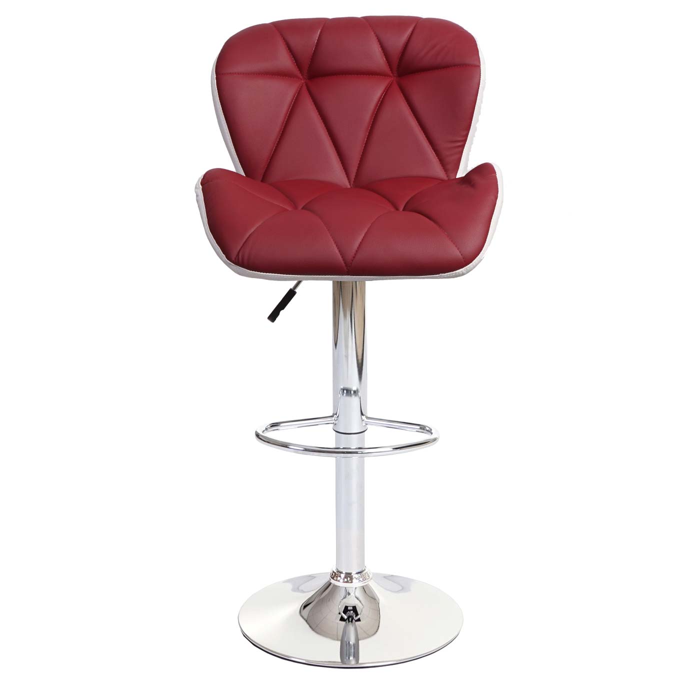 Cosmo Casa - Barkruk - In hoogte verstelbaar - Kunstleer - Bordeauxrood