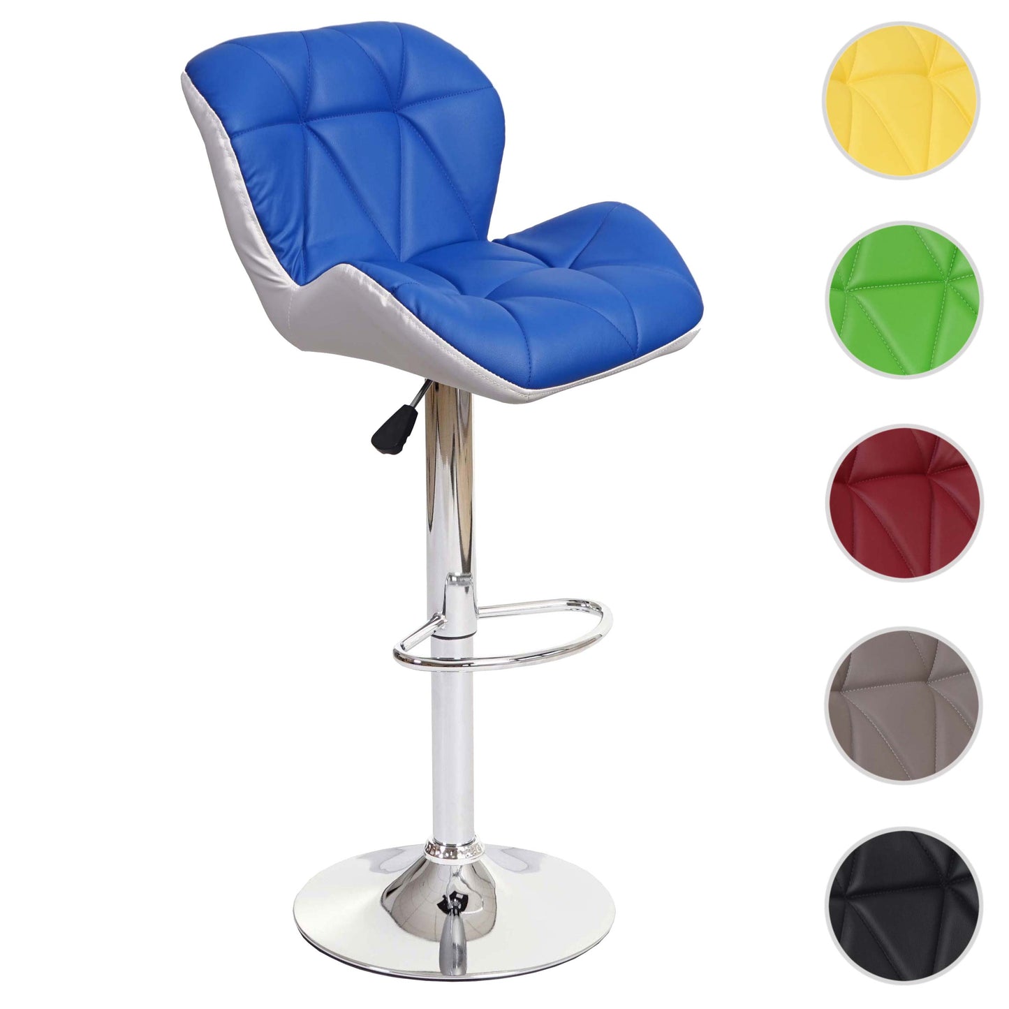 Cosmo Casa - Barkruk - In hoogte verstelbaar - Kunstleer - Blauw