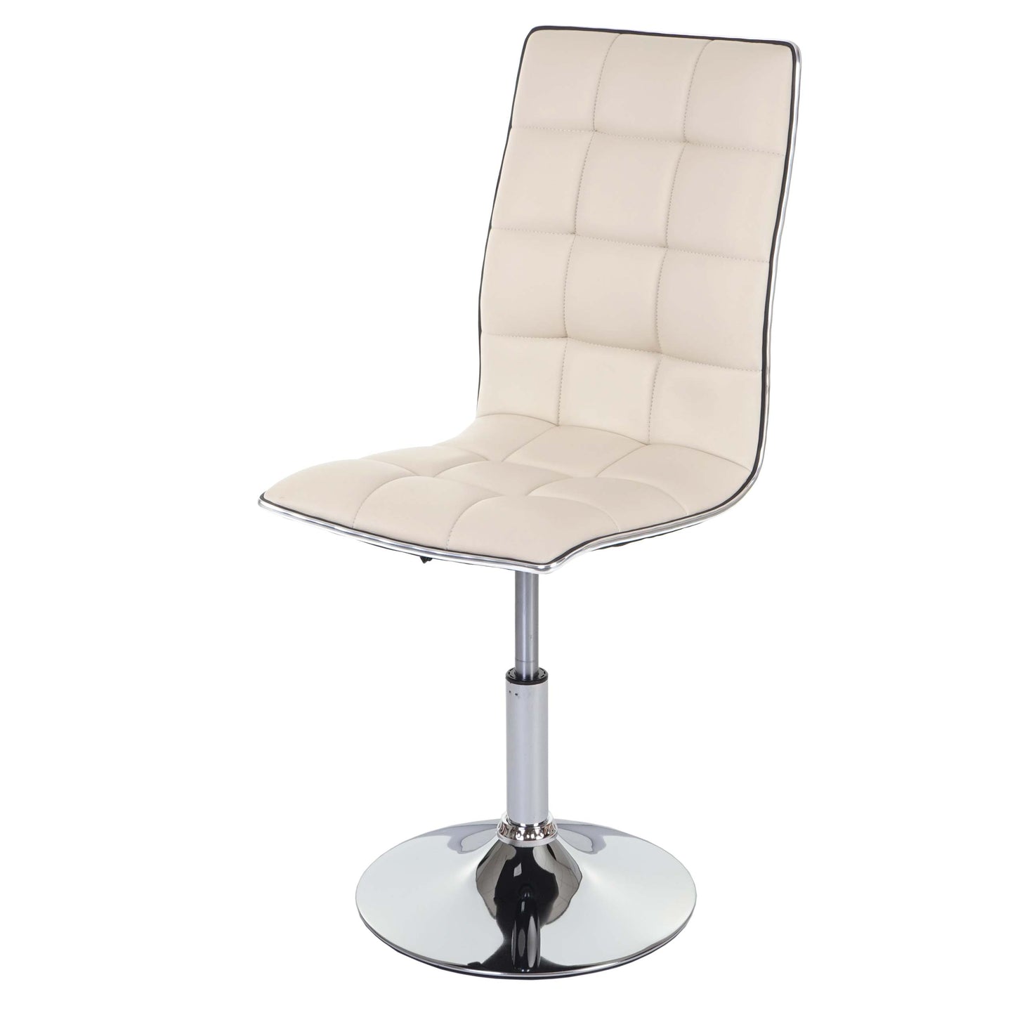 Cosmo Casa - Eetkamerstoel - In Hoogte Verstelbare Keukenstoel - Kunstleer - Crème