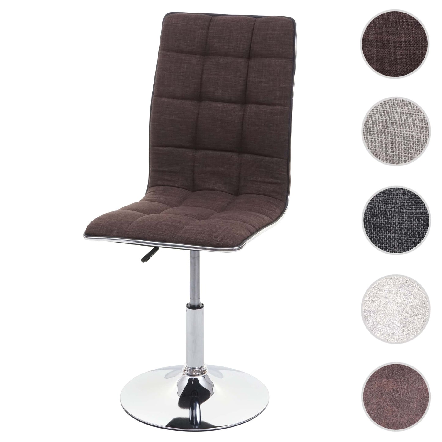 Cosmo Casa - Eetkamerstoel - In Hoogte Verstelbare Keukenstoel - Stof - Bruin