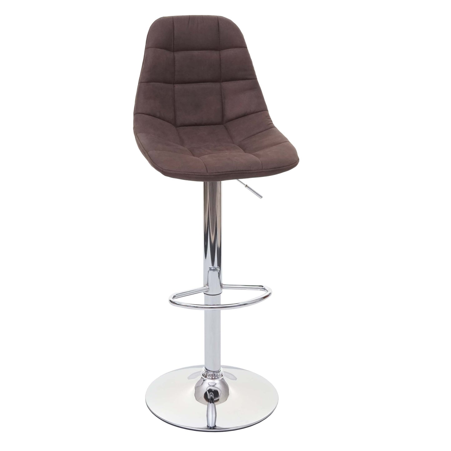 Cosmo Casa - Barkruk - Barkruk met Chroom Onderstel - Stof - Donkerbruin