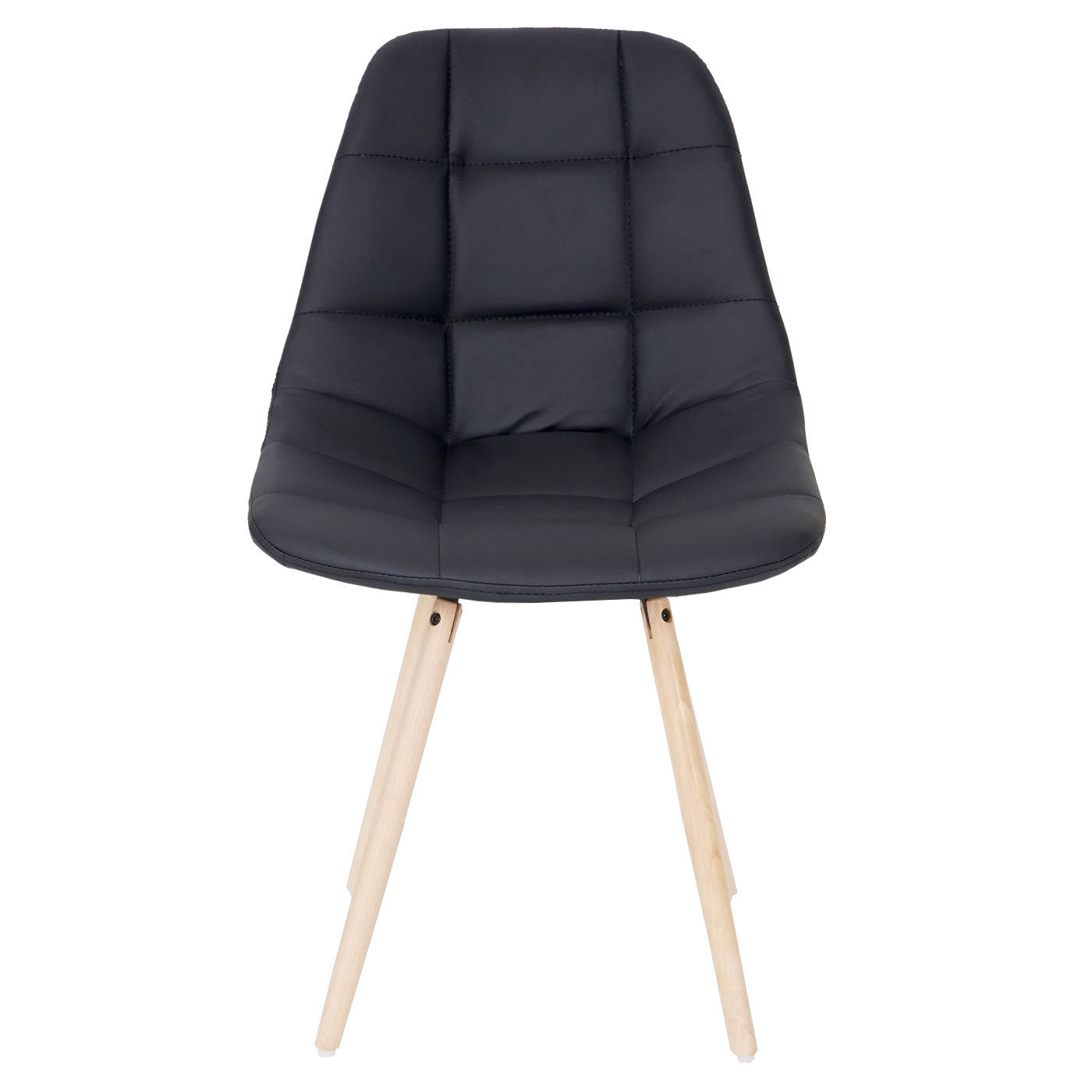 Cosmo Casa - Eetkamerstoel - Retro design - Imitatieleer - Zwart