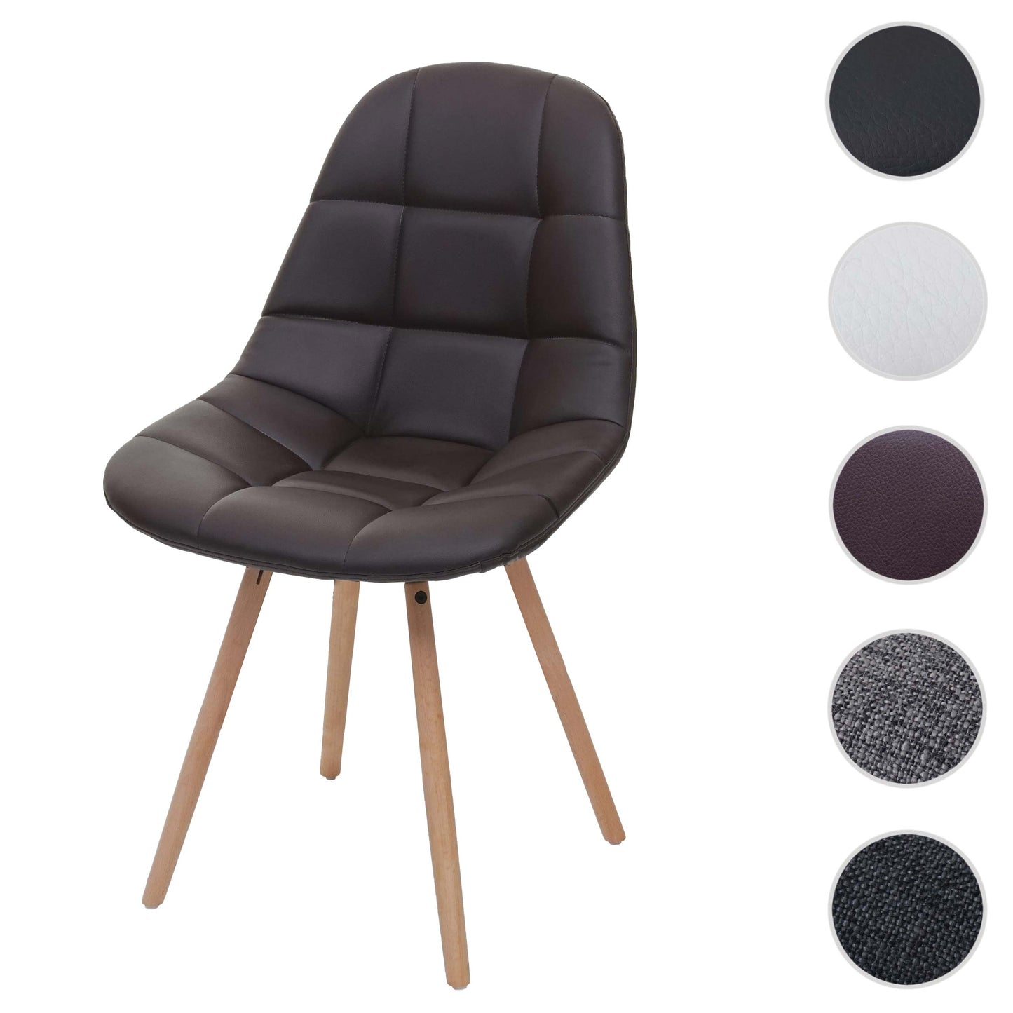 Cosmo Casa - Eetkamerstoel - Retro design - Imitatieleer - Bruin