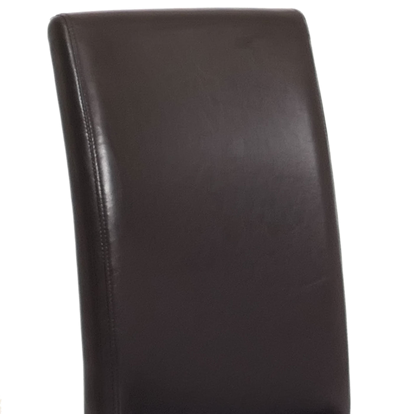 Cosmo Casa - Eetkamerstoel - Keukenstoel Littau - Imitatieleer - Bruin - Donkere Poten