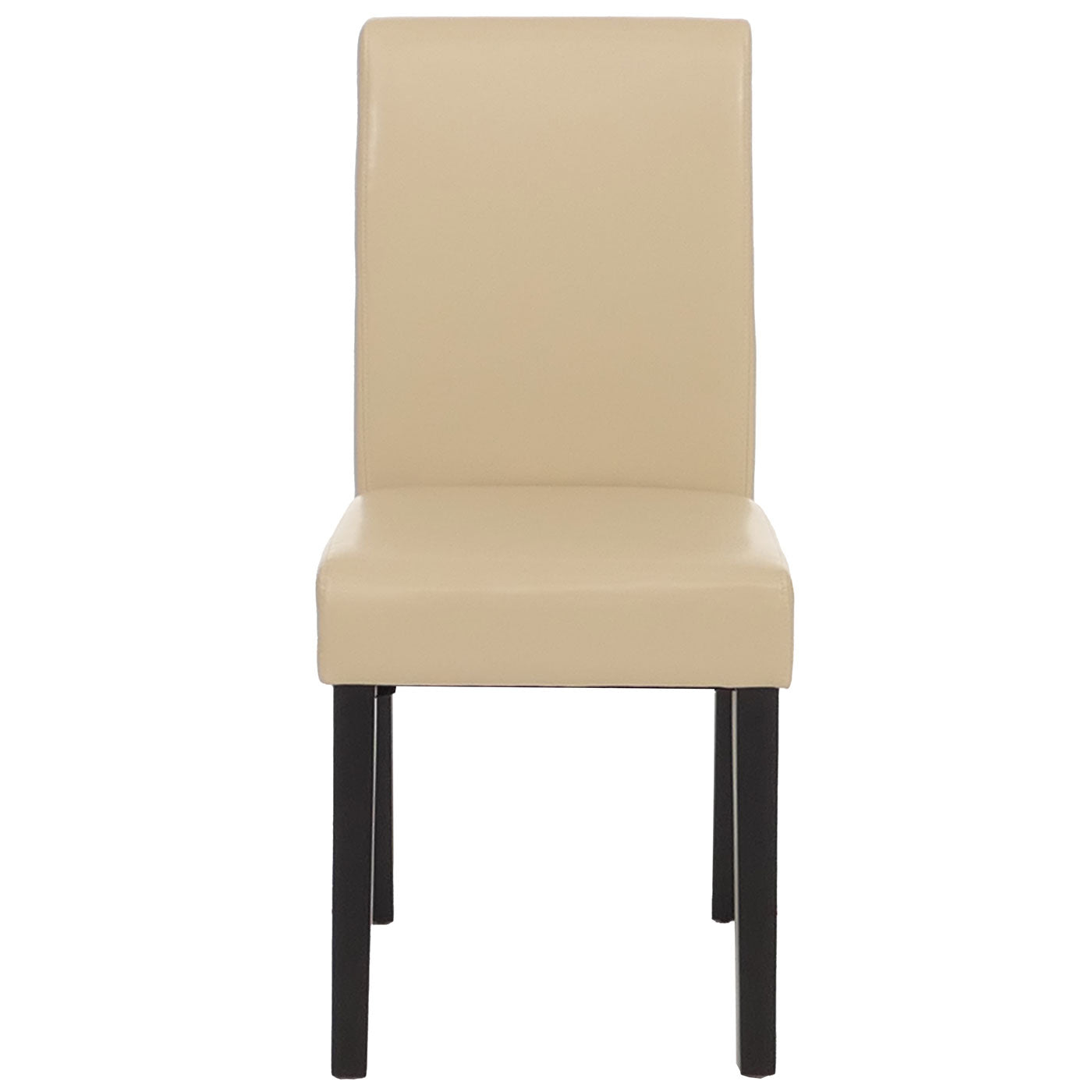 Cosmo Casa - Eetkamerstoel - Keukenstoel Littau - Leer - Crème - Donkere Poten