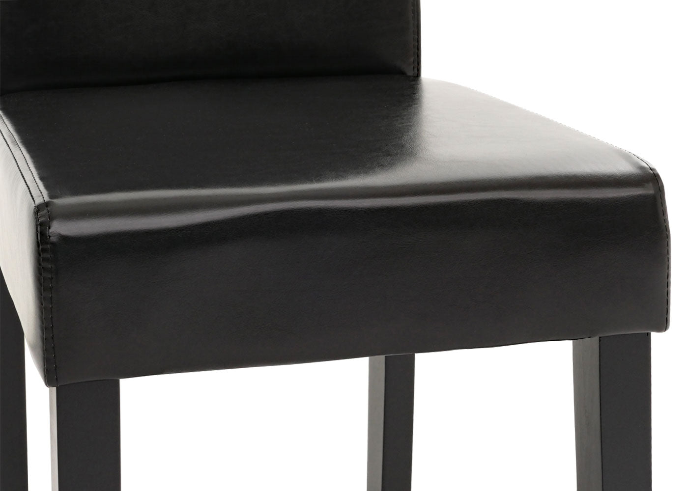 Cosmo Casa Littau eetkamerstoel, keukenstoel, leer ~ zwart, donkere poten