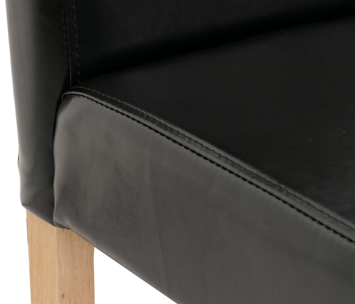 Cosmo Casa - Eetkamerstoel - Keukenstoel Littau - Imitatieleer - Zwart - Lichte Poten