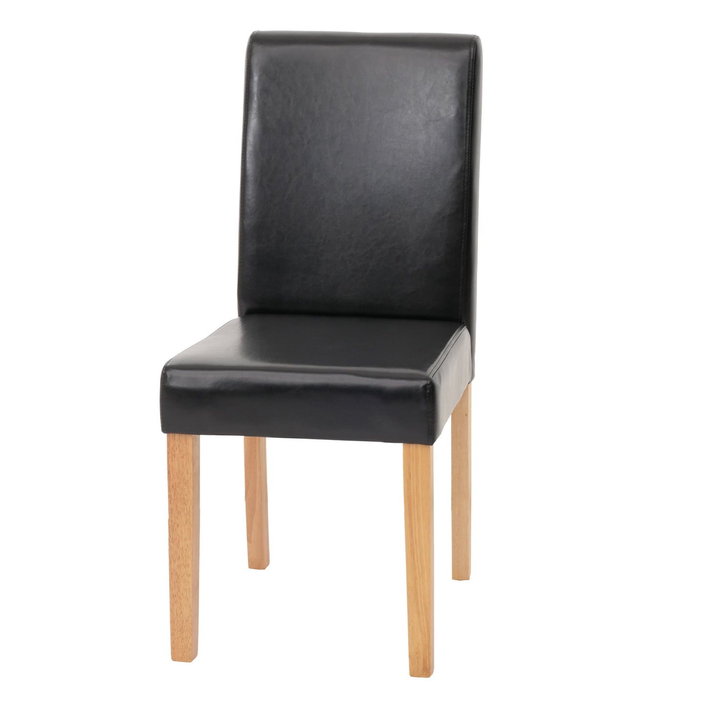 Cosmo Casa - Eetkamerstoel - Keukenstoel Littau - Imitatieleer - Zwart - Lichte Poten