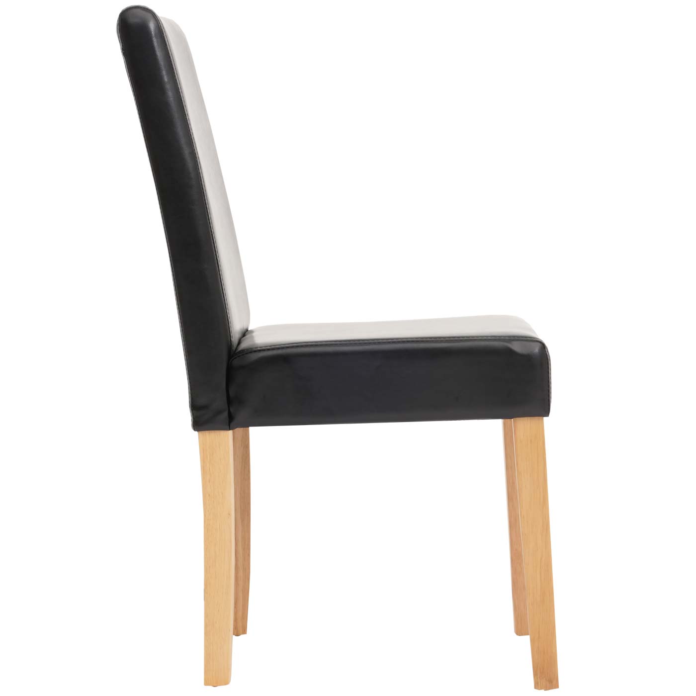 Cosmo Casa - Eetkamerstoel - Keukenstoel Littau - Imitatieleer - Zwart - Lichte Poten