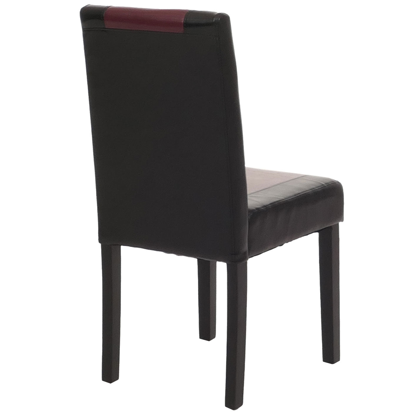 Cosmo Casa Littau eetkamerstoel, keukenstoel, imitatieleer ~ zwart/rood, donkere poten