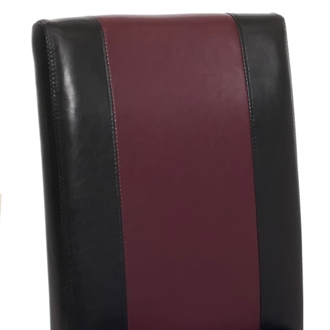 Cosmo Casa Littau eetkamerstoel, keukenstoel, imitatieleer ~ zwart/rood, donkere poten