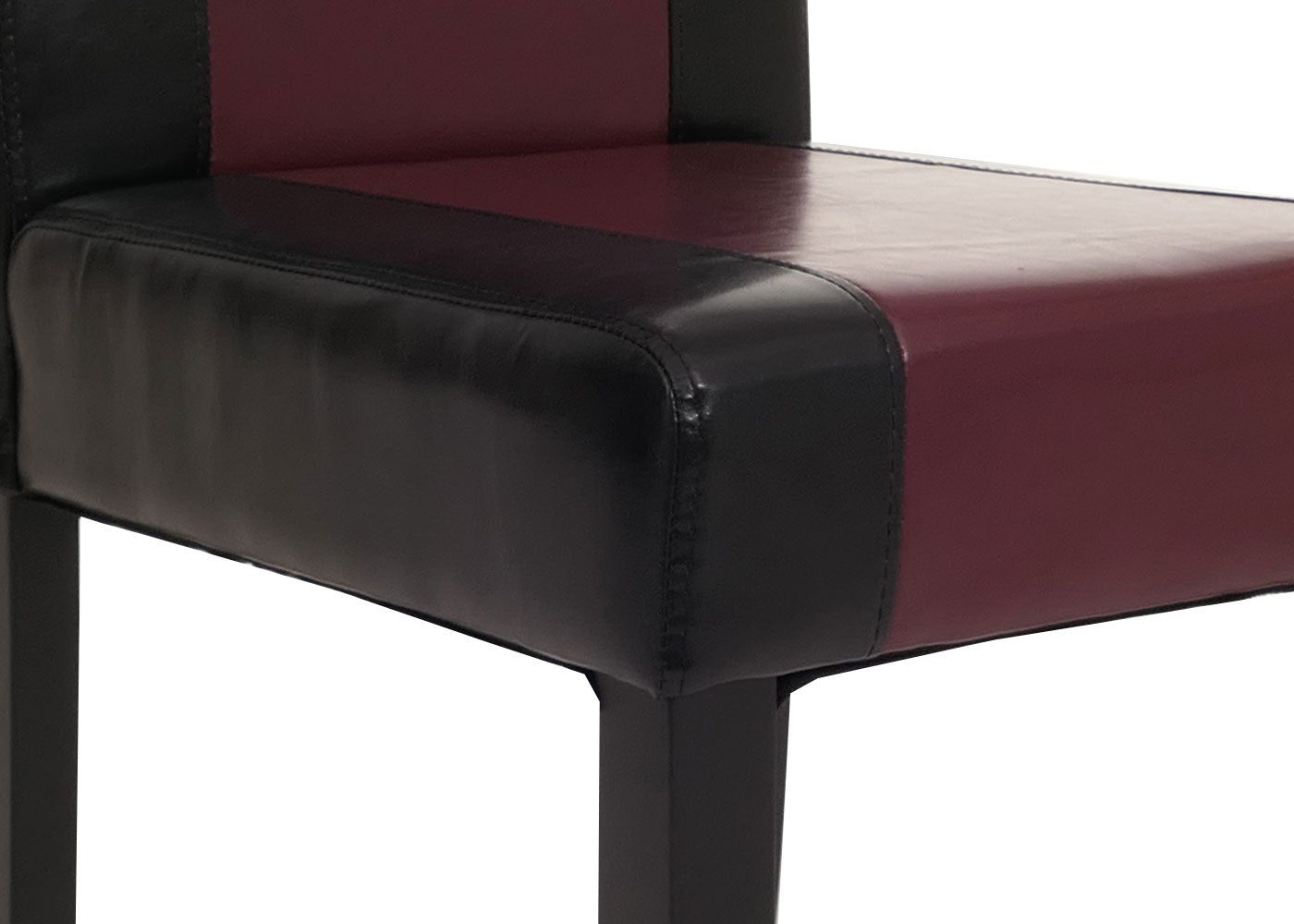 Cosmo Casa Littau eetkamerstoel, keukenstoel, imitatieleer ~ zwart/rood, donkere poten