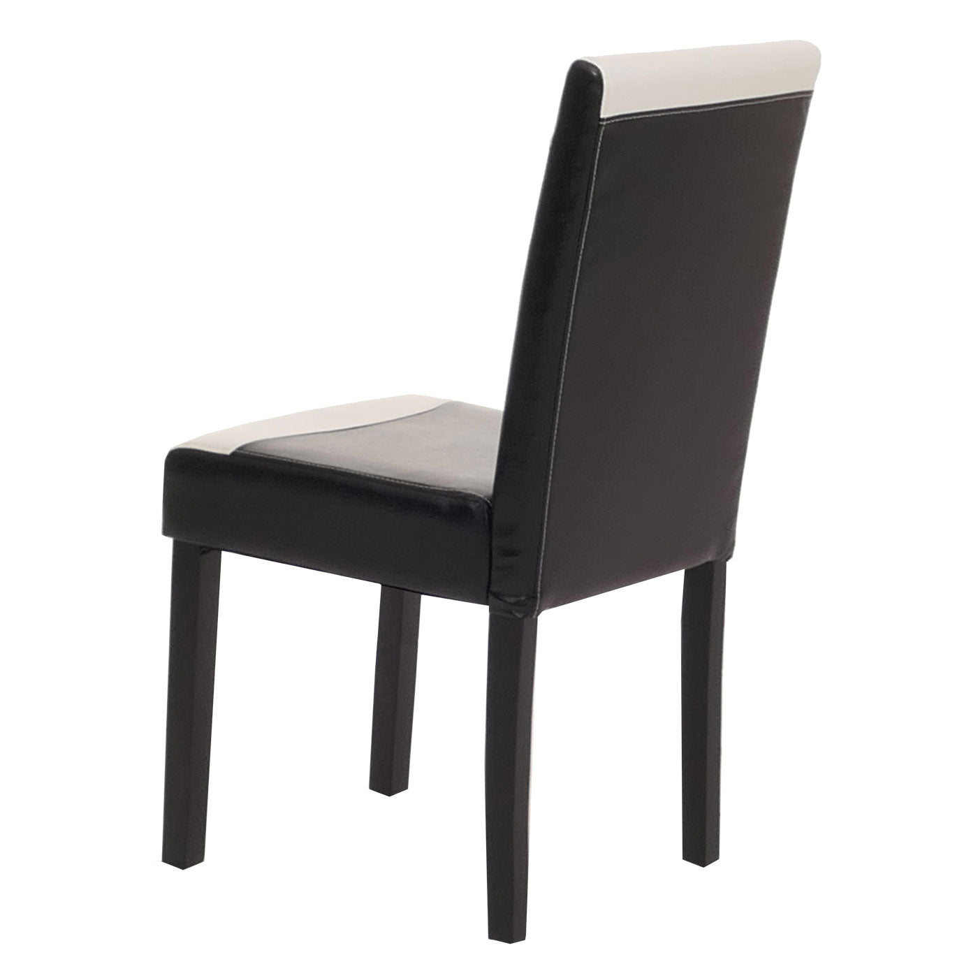 Cosmo Casa Littau eetkamerstoel, keukenstoel, imitatieleer ~ zwart/wit, donkere poten