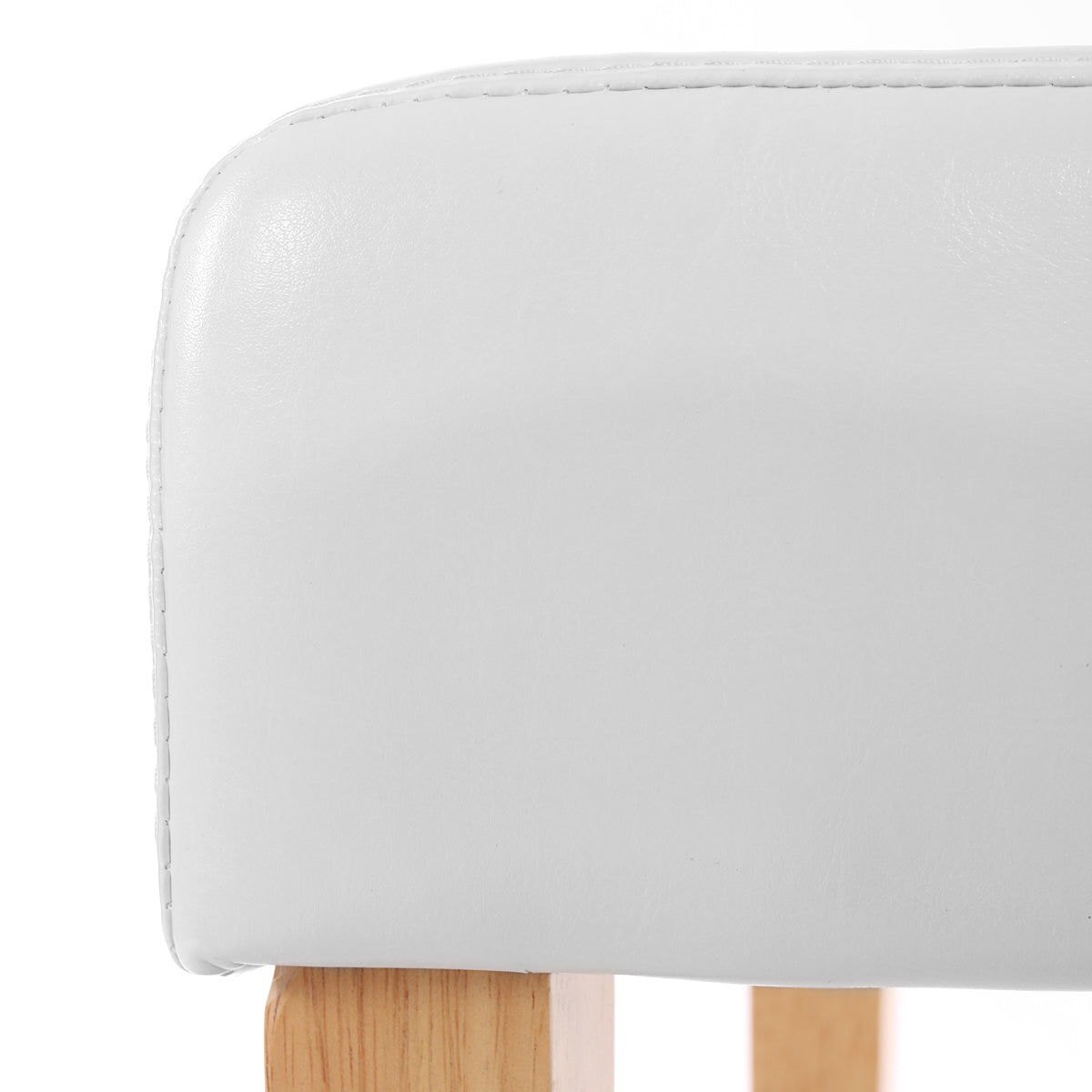 Cosmo Casa Littau eetkamerstoel, keukenstoel, leer ~ wit, lichte poten