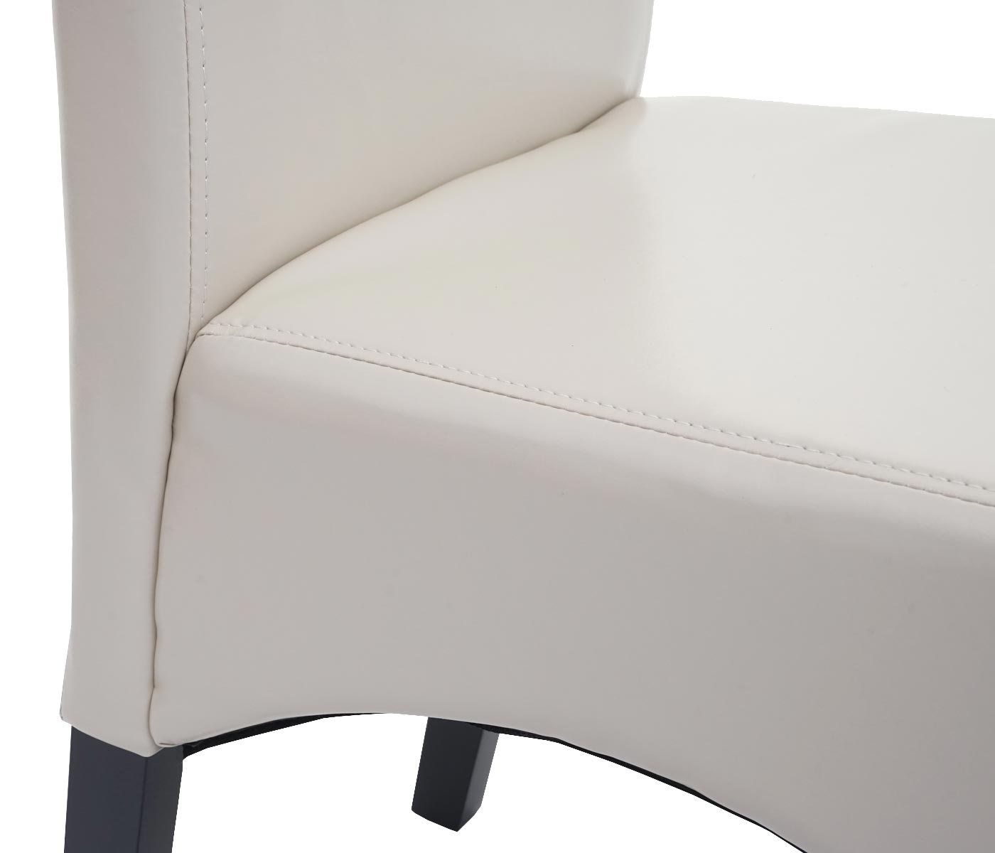 Cosmo Casa - Eetkamerstoel - Keukenstoel Latina - Leer - Crème - Donkere Poten