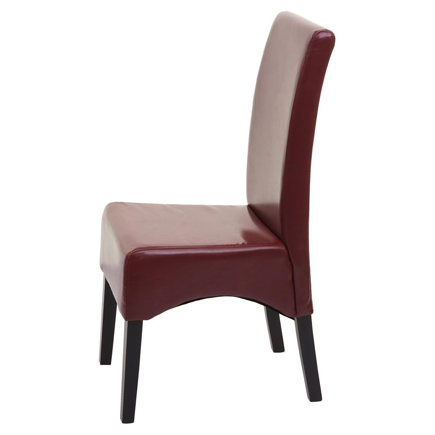 Cosmo Casa - Eetkamerstoel - Keukenstoel Latina - Leer - Rood - Donkere Poten