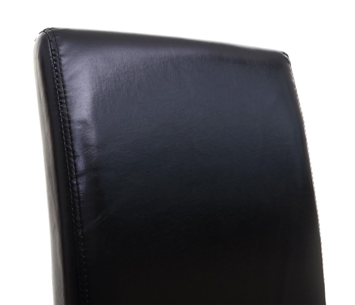 Cosmo Casa - Eetkamerstoel - Keukenstoel Latina - Leer - Zwart - Donkere Poten