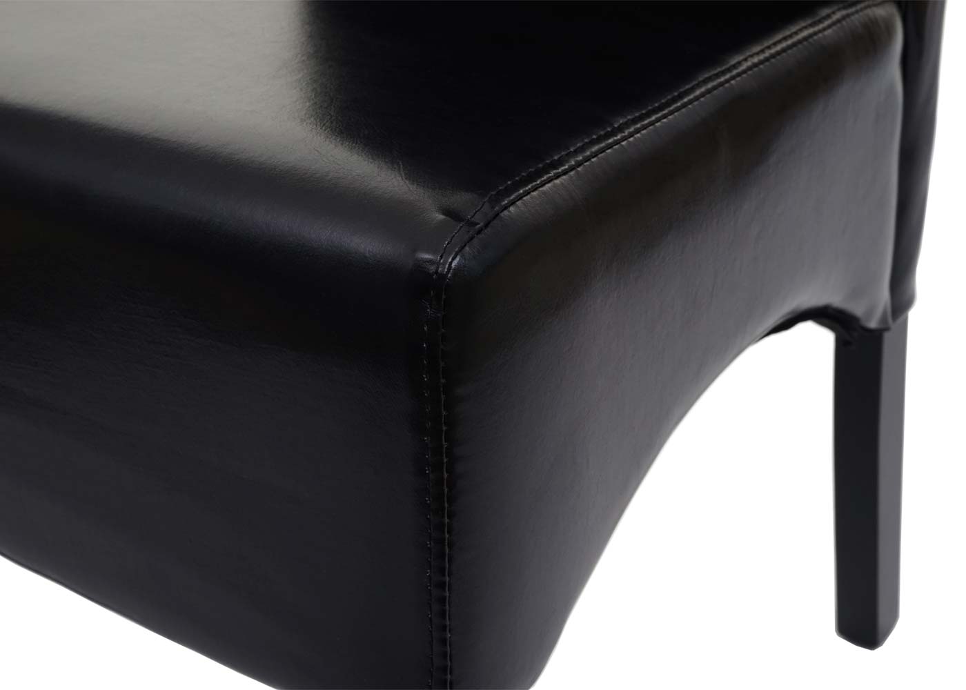 Cosmo Casa - Eetkamerstoel - Keukenstoel Latina - Leer - Zwart - Donkere Poten