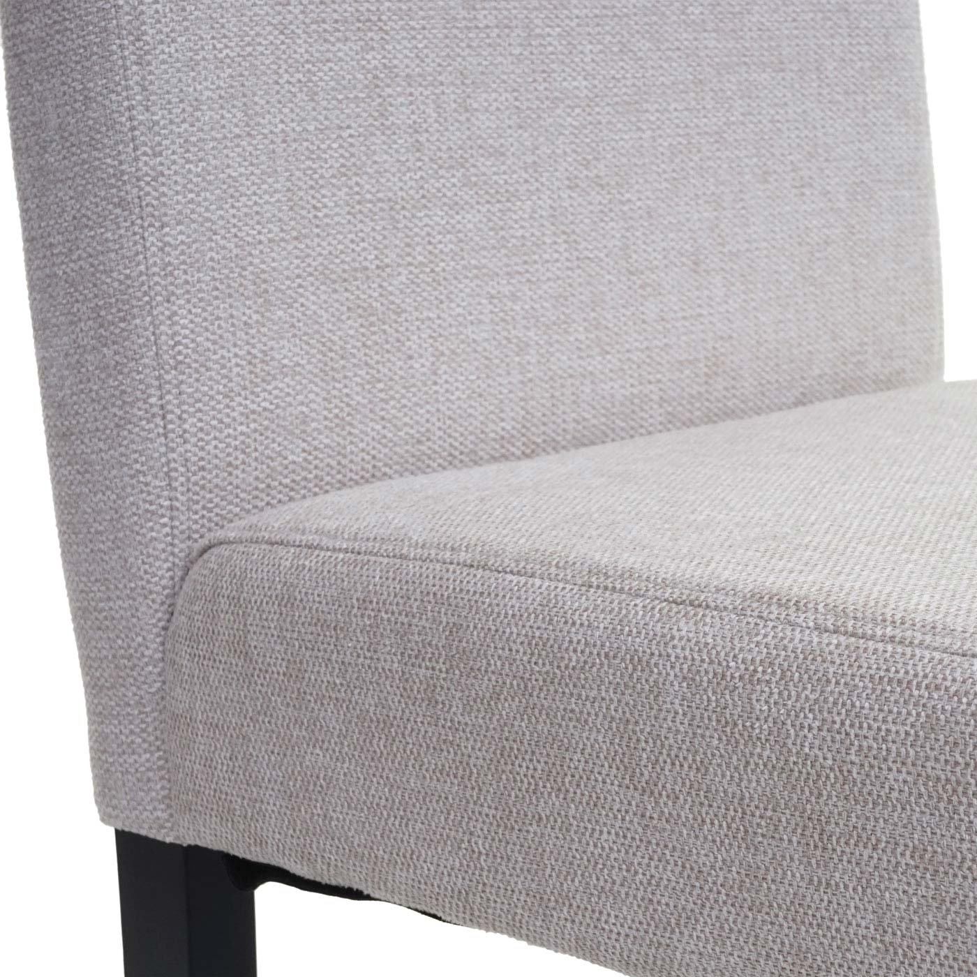 Cosmo Casa Set van 2 eetkamerstoelen, keukenstoelen, Littau ~ textiel, crèmebeige, donkere poten