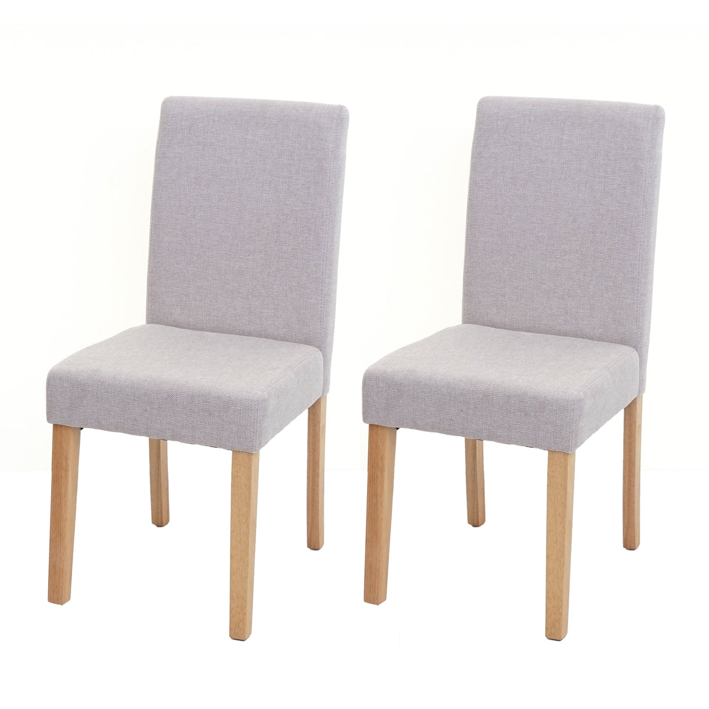 Cosmo Casa Set van 2 eetkamerstoelen, keukenstoelen, Littau ~ Textiel, crèmebeige, lichte poten