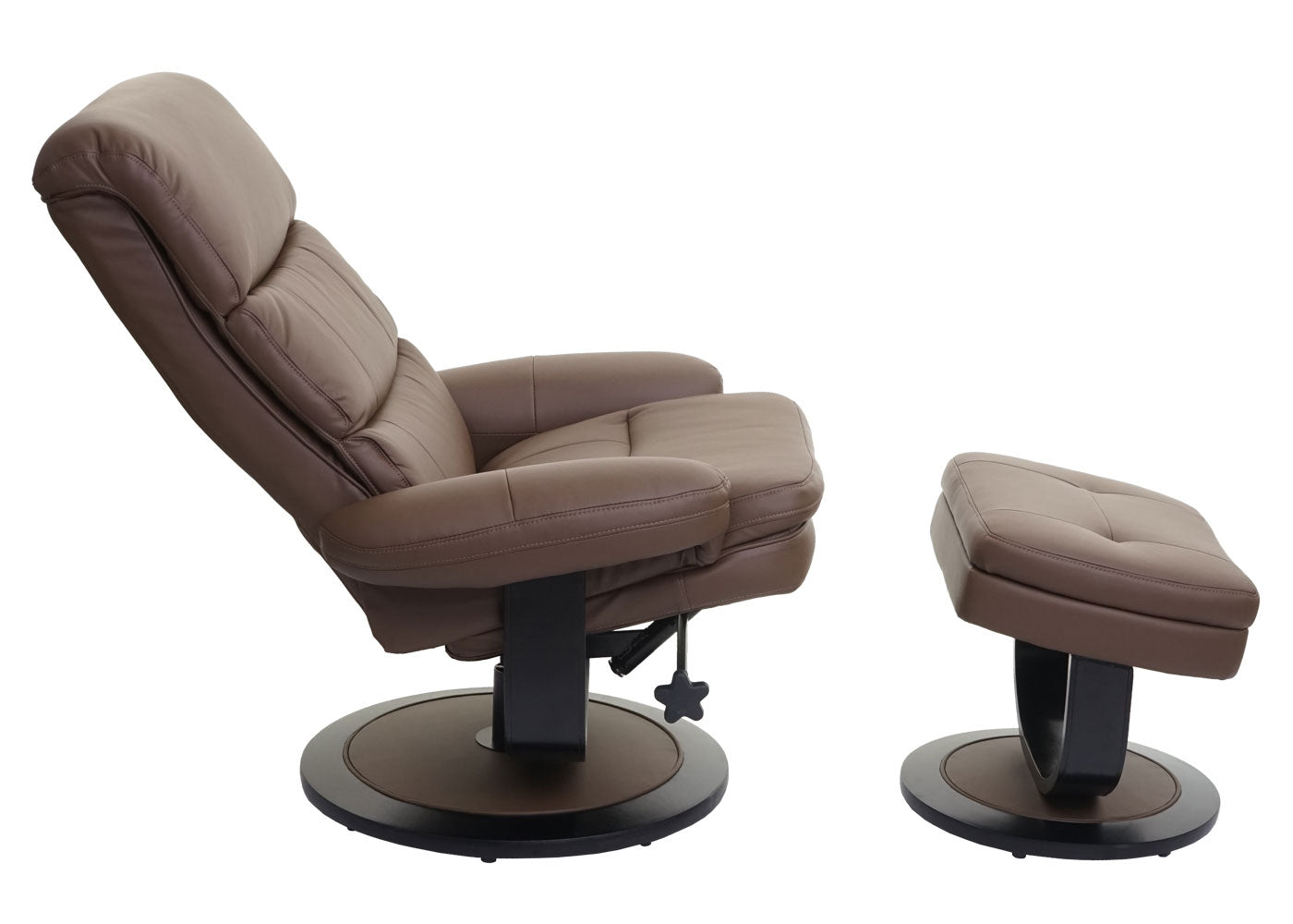 Cosmo Casa - Relaxfauteuil - Met opbergvak - Kunstleer - Taupebruin