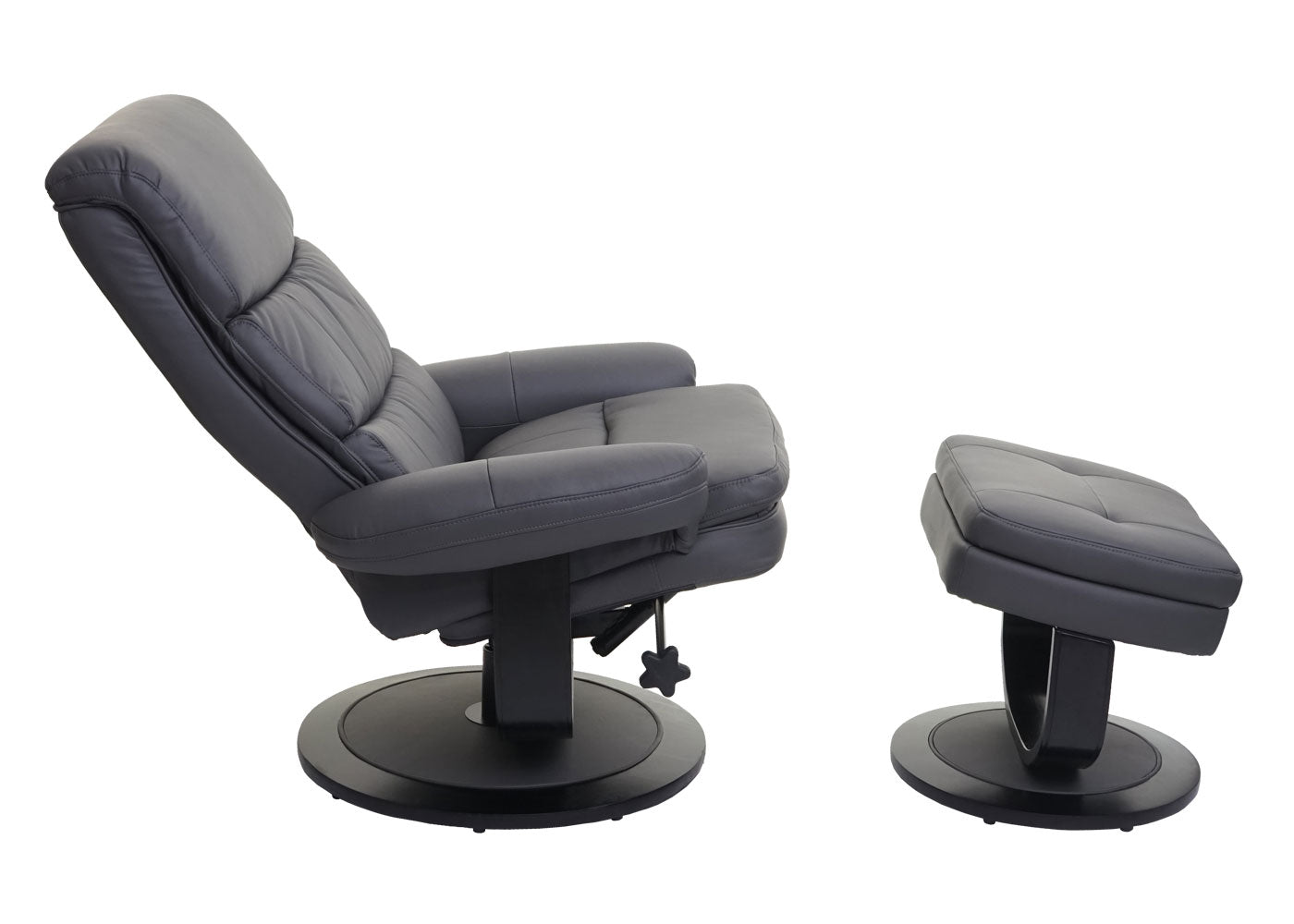 Cosmo Casa - Relaxfauteuil - Met opbergvak - Kunstleer - Matgrijs