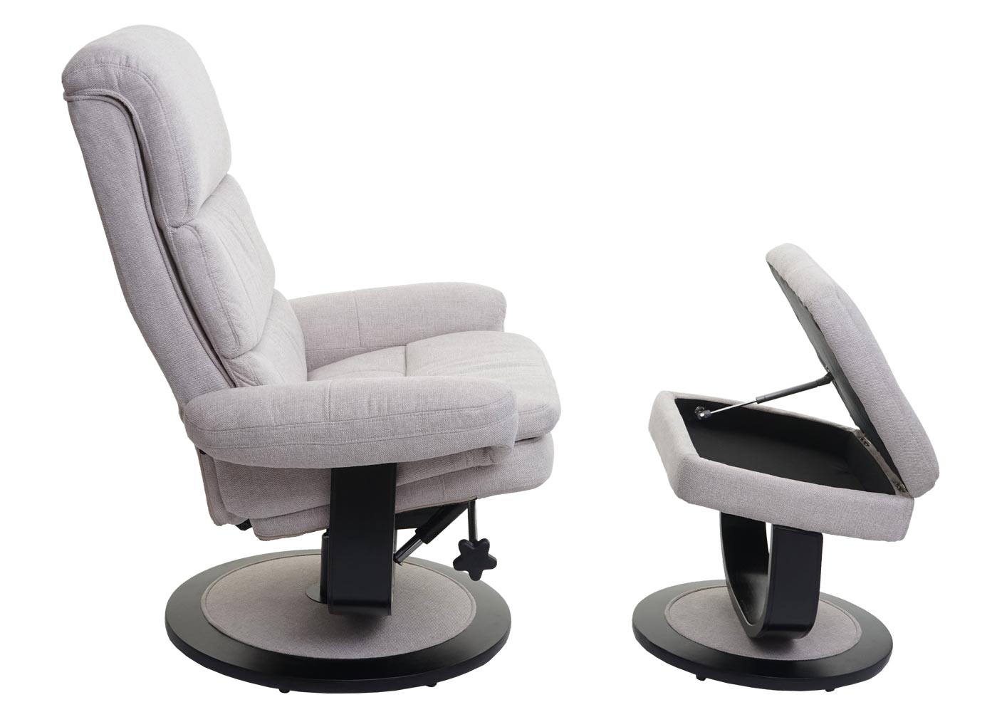 Cosmo Casa - Relaxfauteuil - Met opbergvak - Stof/textiel - Crème-beige