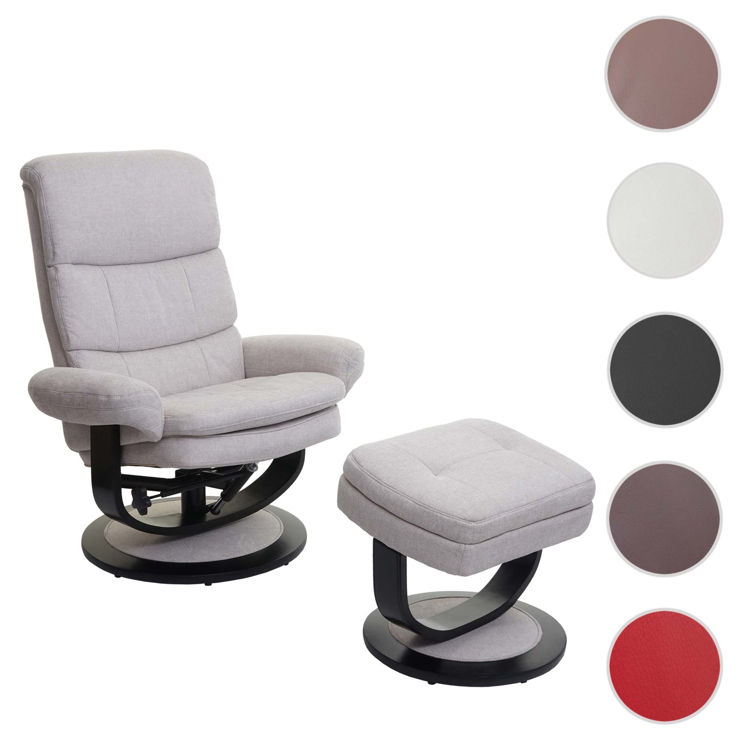 Cosmo Casa - Relaxfauteuil - Met opbergvak - Stof/textiel - Crème-beige