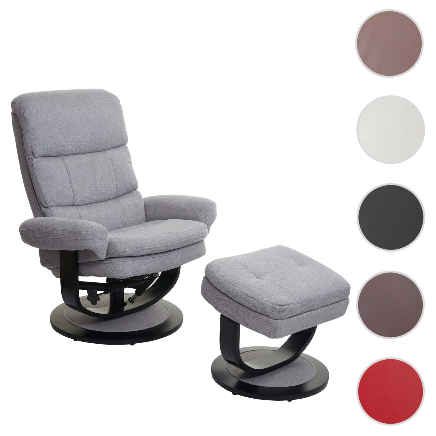 Cosmo Casa - Relaxfauteuil - Met opbergvak - Stof/textiel - Lichtgrijs