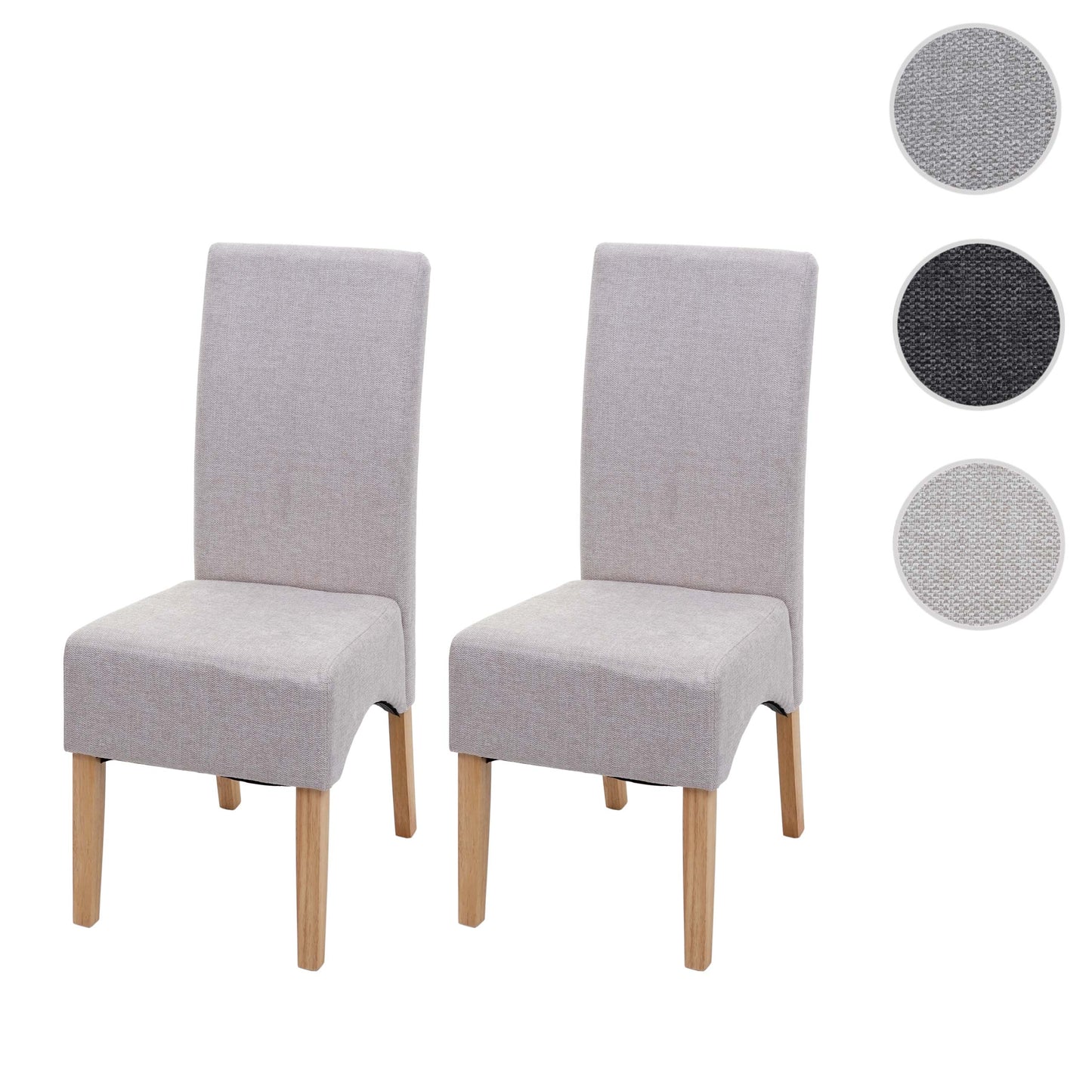 Cosmo Casa - Set van 2 Eetkamerstoelen - Keukenstoelen Latina - Stof - Crèmebeige - Lichte Poten