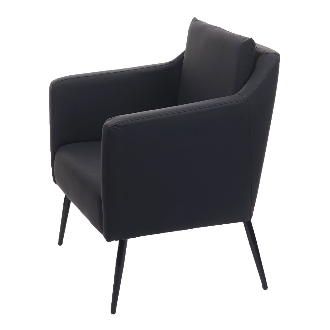 Cosmo Casa - Lounge Stoel - Cocktailfauteuil Relaxstoel - Imitatieleer - Zwart