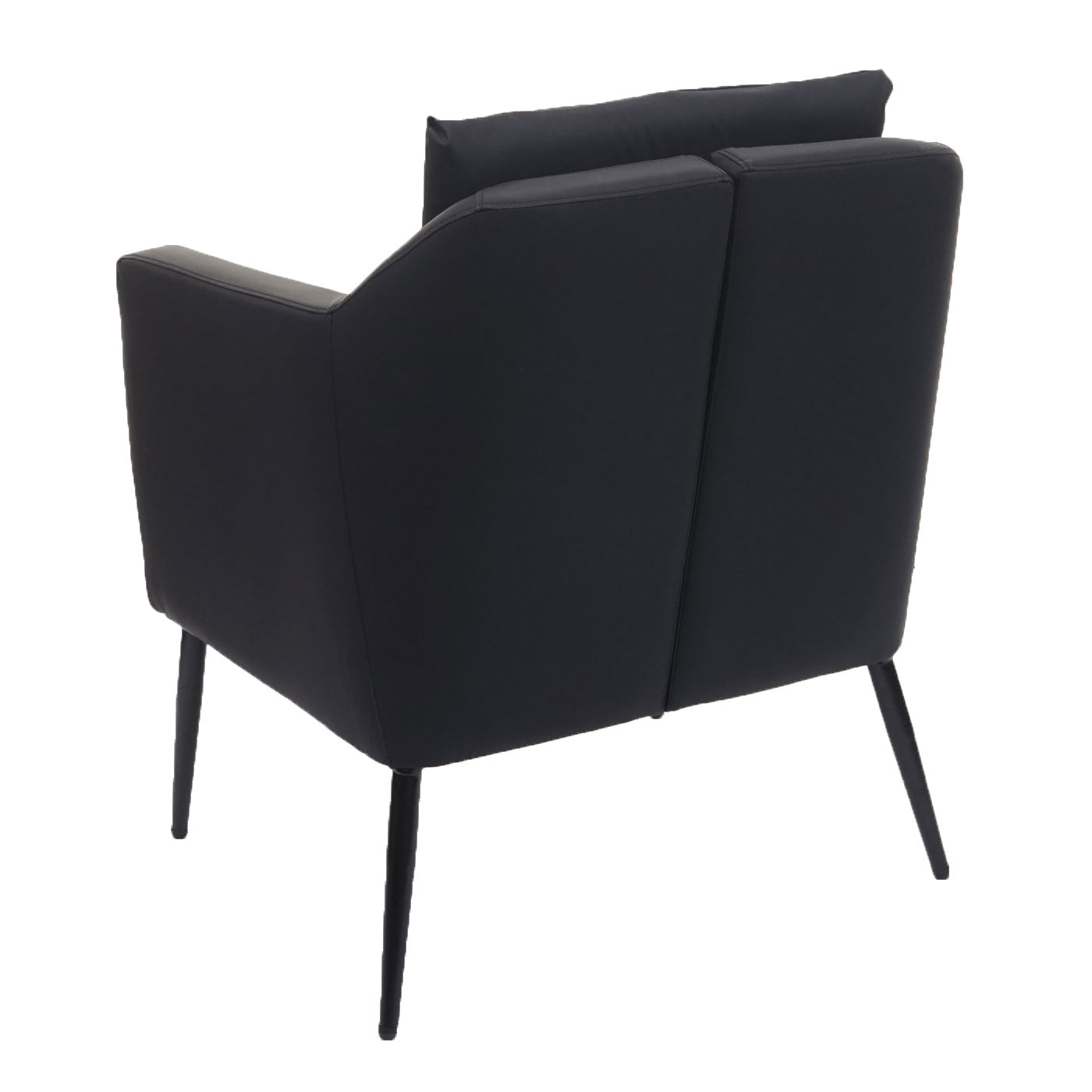Cosmo Casa - Lounge Stoel - Cocktailfauteuil Relaxstoel - Imitatieleer - Zwart
