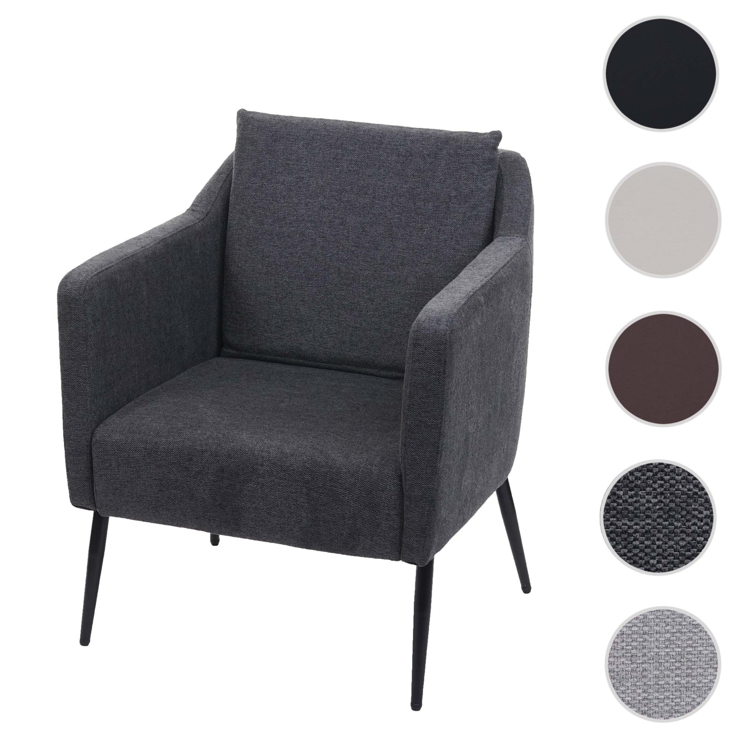 Cosmo Casa - Lounge Stoel - Cocktailfauteuil Relaxstoel - Textiel - Donkergrijs