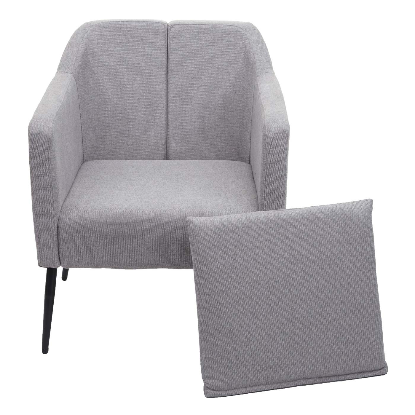 Cosmo Casa - Lounge Stoel - Cocktailfauteuil Relaxstoel - Textiel - Lichtgrijs