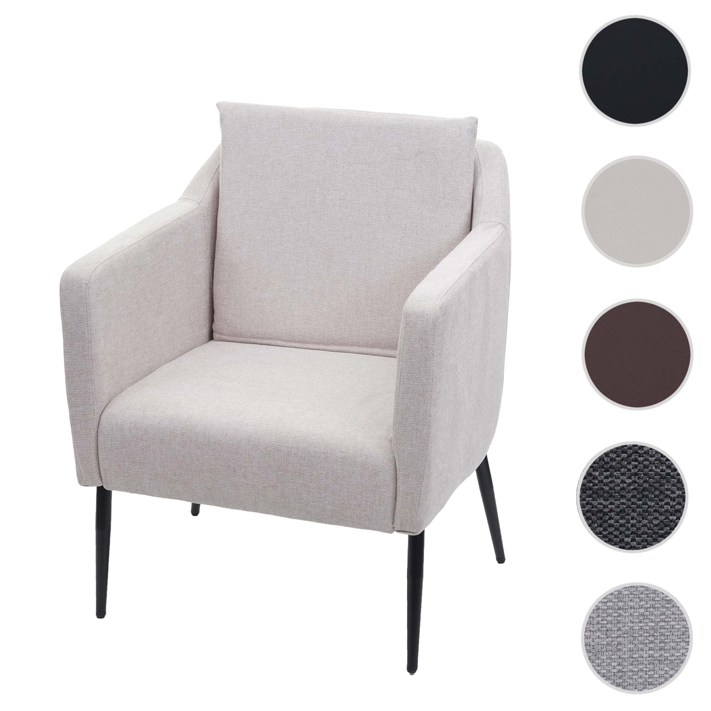 Cosmo Casa - Lounge Stoel - Cocktailfauteuil Relaxstoel - Textiel - Crèmebeige