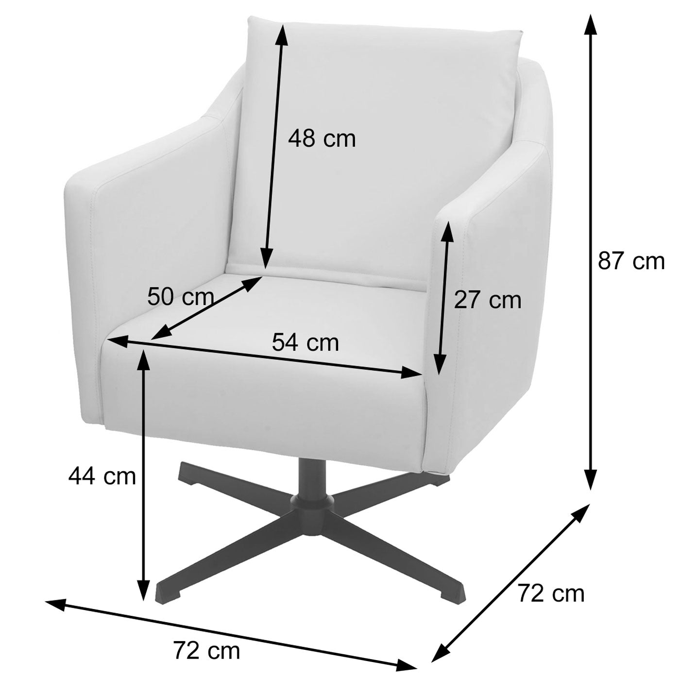 Cosmo Casa - Lounge Stoel - Draaibare Relaxstoel - Imitatieleer - Zwart