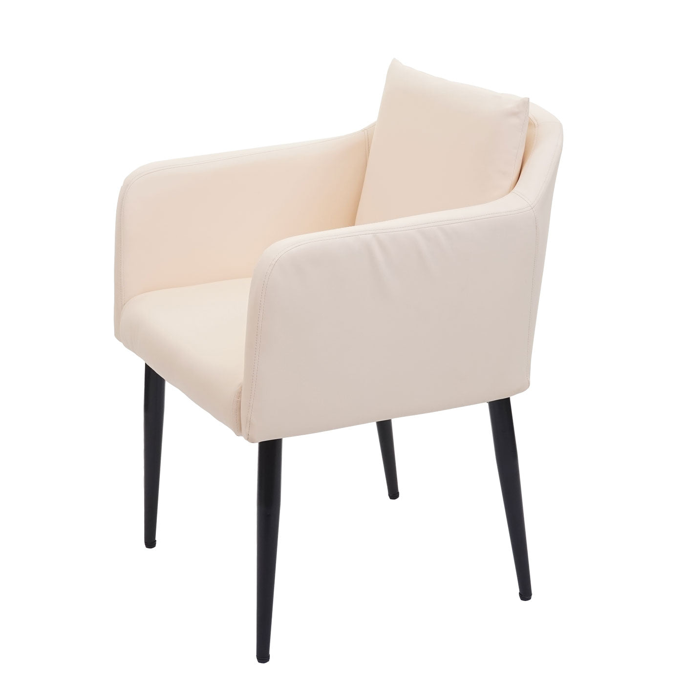 Cosmo Casa - Eetkamerstoel - Keukenstoel Fauteuil - Imitatieleer - Crèmebeige